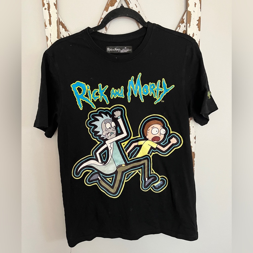 Rick and Morty Adult Size Medium Black T-shirt‎